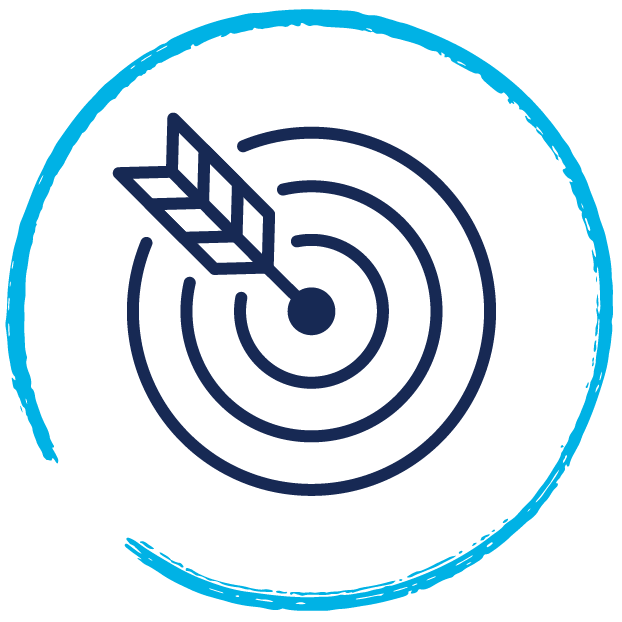 icon of target with arrow attached in center